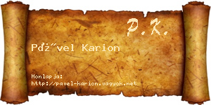 Pável Karion névjegykártya